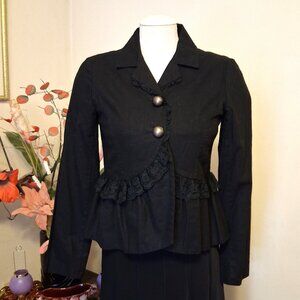 NWOT mac & jac Women’s Chic Black Lined Lace Blazer Lightweight Jacket Size 6